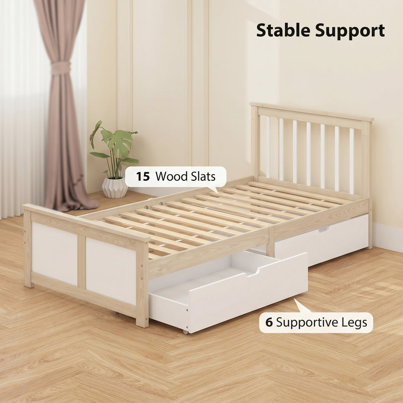 Single Bed Frame with Storage Drawers for Organised Small Bedrooms