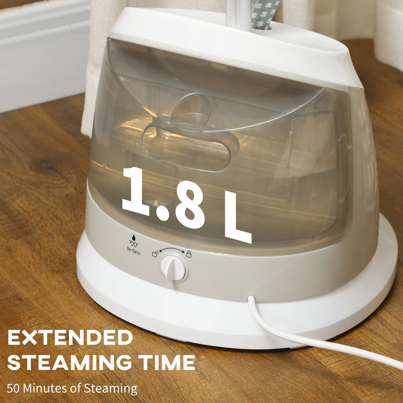 1800W Standing Clothes Steamer with Accessories Grey by HOMCOM