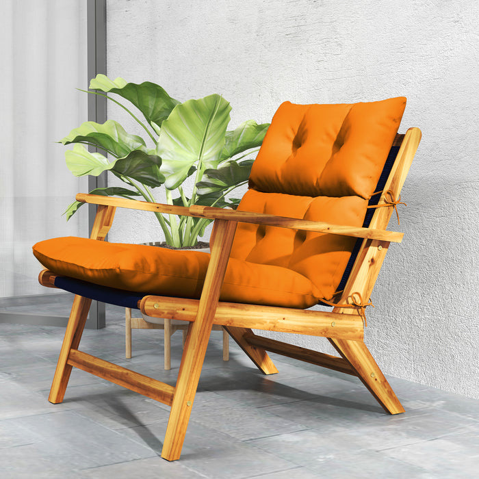 Orange Padded Outdoor Seat Cushion 115 x 56cm by Outsunny