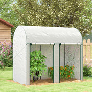 Walk In Garden Greenhouse With Zipped Doors For Plant Protection 200 x 100cm White