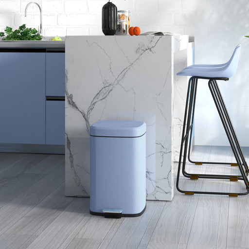 20L Metal Kitchen Bin with Soft Close Lid Ideal for Home or Office Use Light Blue
