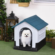 Outdoor Dog Kennel House for Small Breeds with Raised Floor for Airflow Grey