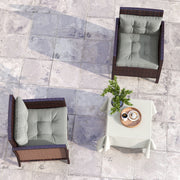Light Grey 2 Piece Outdoor Seat and Back Cushions Set for Garden or Patio Chairs AOSOM