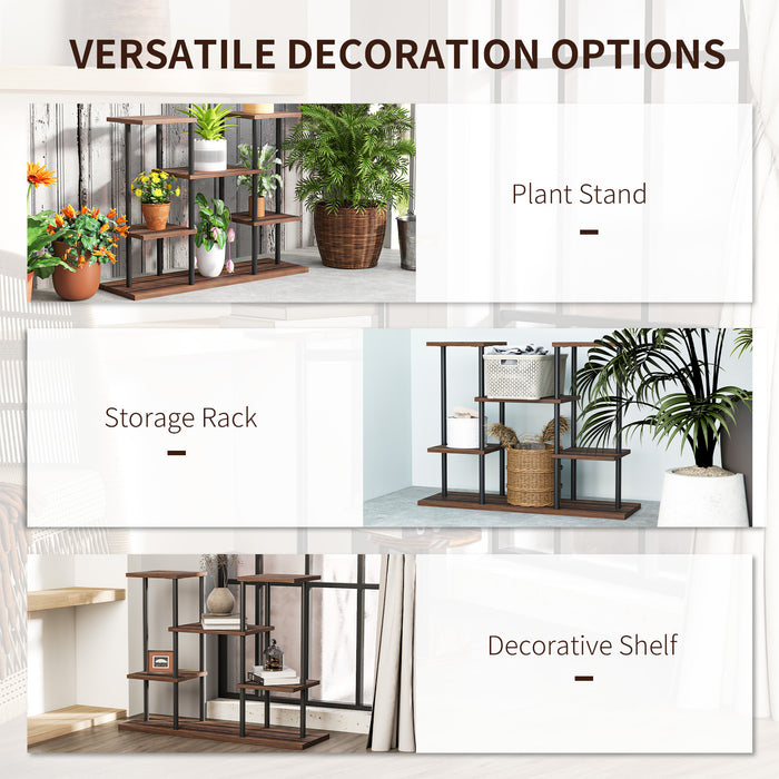 Four Tier Wooden Shelf Plant Stand for Indoor and Outdoor Display by Outsunny