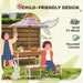 Kids Picnic Table Set with Foldable Umbrella Cushions Storage Boxes Flamingo Design Pink by AIYAPLAY