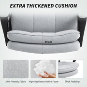 Double Padded Office Chair With Linen Look Fabric For Home Or Work Setup Light Grey