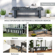 Grey 2 Seater Wooden Garden Bench Durable and Stylish Outdoor Seating by Outsunny
