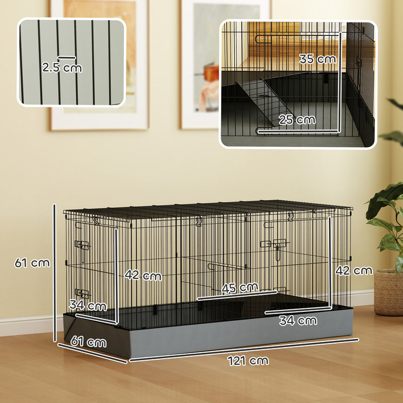2 in 1 Guinea Pig and Rabbit Cage with Waterproof Floor and Playpen by PawHut