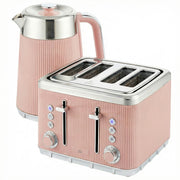 Kettle and Toaster Set for Fast Family Breakfasts and Tea Breaks Pink AOSOM