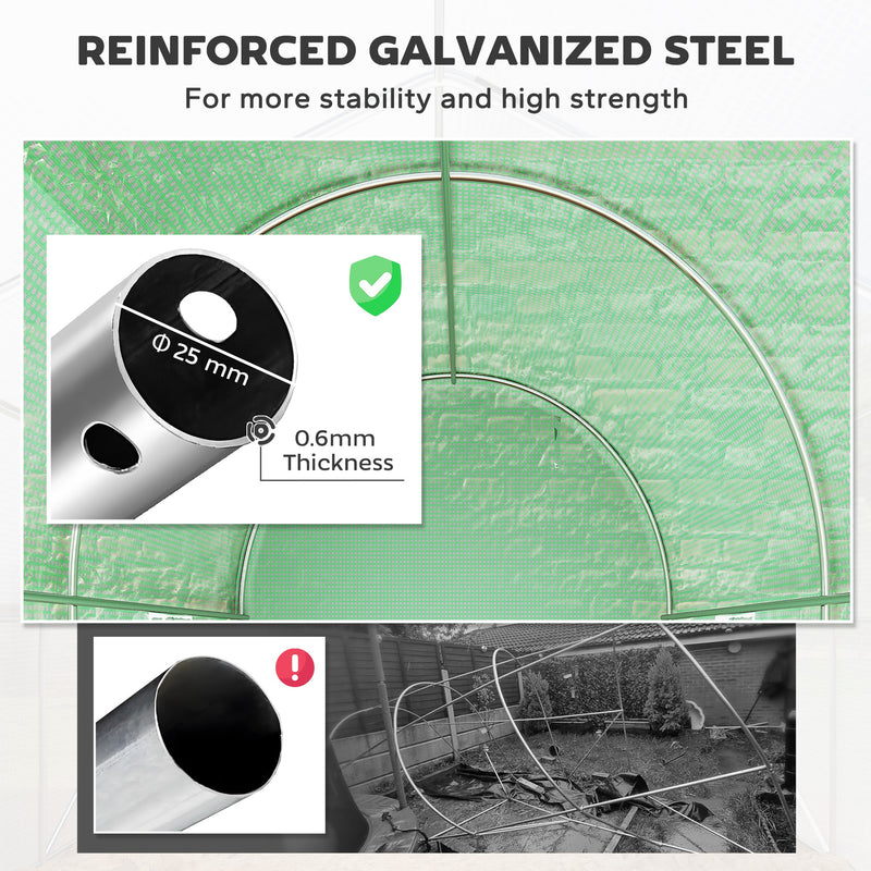 Large Walk In Tunnel Greenhouse 300 x 195cm, Green by Outsunny
