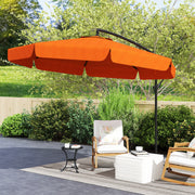 Orange 2.7m Cantilever Garden Parasol with Adjustable Crank Arm by Outsunny