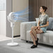 White Pedestal Air Circulation Fan with Oscillating Function by HOMCOM