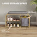 Bamboo Shoe Rack Bench with Padded Seat Natural Wood Finish by HOMCOM