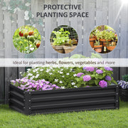 Grey Galvanised Raised Garden Beds for Herbs and Vegetables on Patio or Balcony