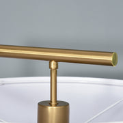 Modern Gold Floor Lamp With White Linen Shade For Living Room Bedroom Or Dining Room