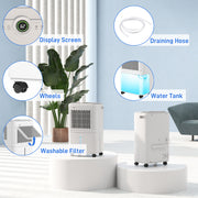 White 12L Dehumidifier with Touch Panel and LED Display for Home Use by HOMCOM