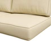 Beige 2 Seater Garden Chair Cushion Set for Indoor or Outdoor Use with Padded Support