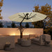 Cream 3m Cantilever Garden Parasol with Solar Lights Crank Handle and 360 Rotation by Outsunny