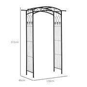 Metal Garden Arch for Climbing Plants and Flowers Outdoor Entryway Structure Black Outsunny