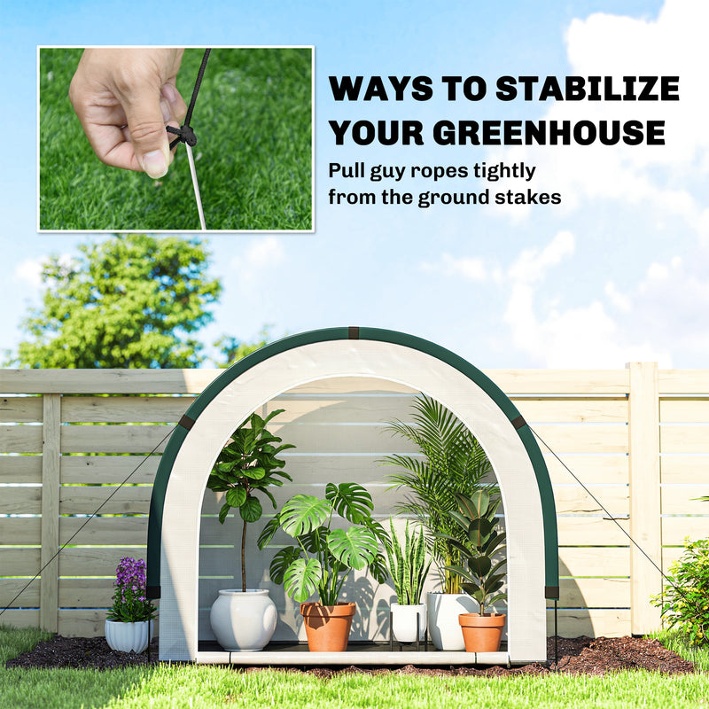 Portable Foldable Mini Greenhouse with Zipped Door Ideal for Gardens and Patios Green AOSOM