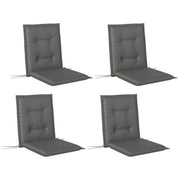 Set of 4 Light Grey Padded Garden Seat Cushions for Outdoor Chairs by Outsunny