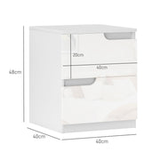 White High Gloss Bedside Table With 2 Drawers by HOMCOM