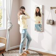 White Lockable Jewellery Cabinet with LED Lights and Pink Lining 108 x 37cm by HOMCOM