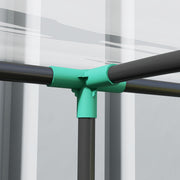 Walk In Lean To Greenhouse 214cm x 118cm with Shelves Ideal for Small Gardens Green