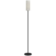 Modern White Floor Lamp with Linen Shade and Foot Switch for Living Room or Bedroom