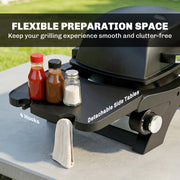 Portable 2 Burner Gas BBQ with Side Tables for Small Gardens and Camping Black Outsunny