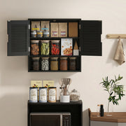Wall Mounted Bathroom Cabinet With Adjustable Shelves For Compact Storage Black AOSOM