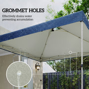 Gazebo Replacement Canopy Waterproof UV Protection for 3 x 3 m Straight-Leg Frame Blue Outsunny