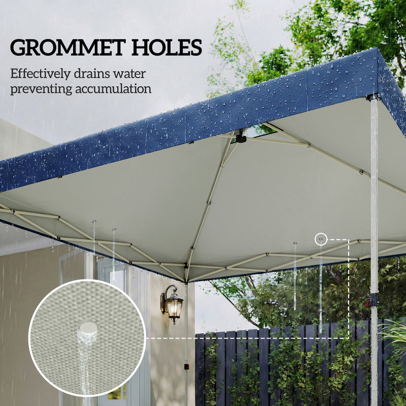 Gazebo Replacement Canopy Waterproof UV Protection for 3 x 3 m Straight-Leg Frame Blue Outsunny
