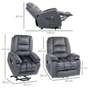 Reclining Massage Armchair with Eight Points and Heating for Home Comfort Grey