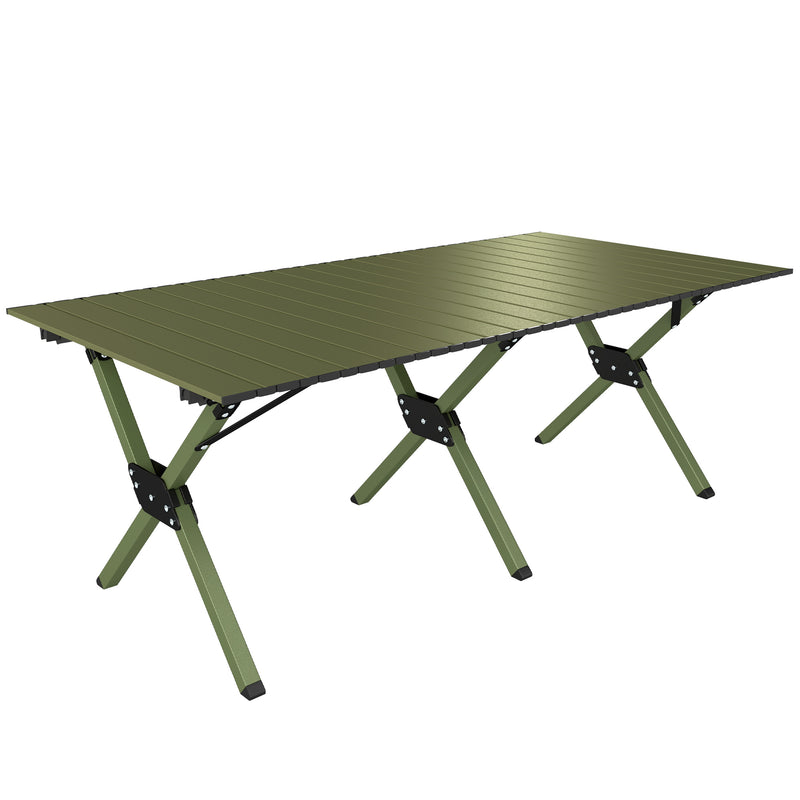 Folding Camping Table for Outdoor Picnics with Waterproof Surface and Easy Storage Green