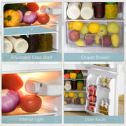 88L Under Counter Fridge Freezer with Adjustable Settings and 3 Star Freezer Rating, White