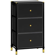 Black Faux Leather Chest of 3 Drawers Stylish Storage Unit by HOMCOM