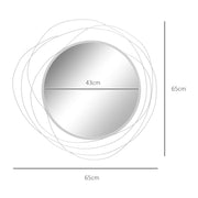 Decorative Metal Wire Wall Mirror With Mounting Accessories Ideal for Hallway or Lounge Silver