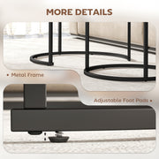 Set of 2 Round Nesting Coffee Tables with Metal Frame Ideal for Living Room Use Rustic Brown