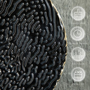 3D Metal Wall Art Sculpture for Living Room or Bedroom Adds Modern Style Blue, Black and Gold