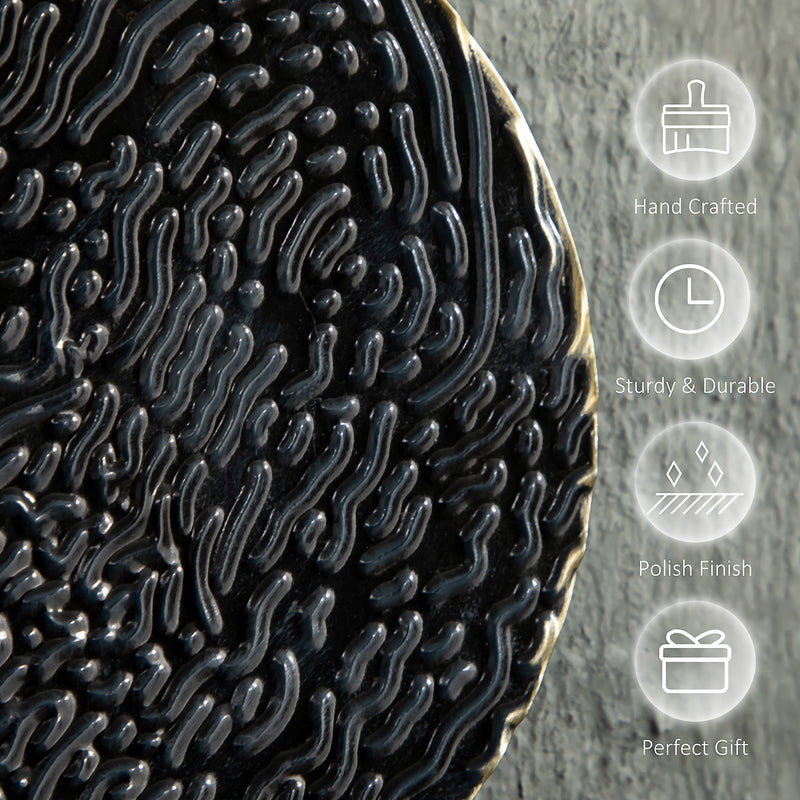 3D Metal Wall Art Sculpture for Living Room or Bedroom Adds Modern Style Blue, Black and Gold