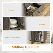 Drop Leaf Dining Table With Storage For 6 People Space Saving Design Grey