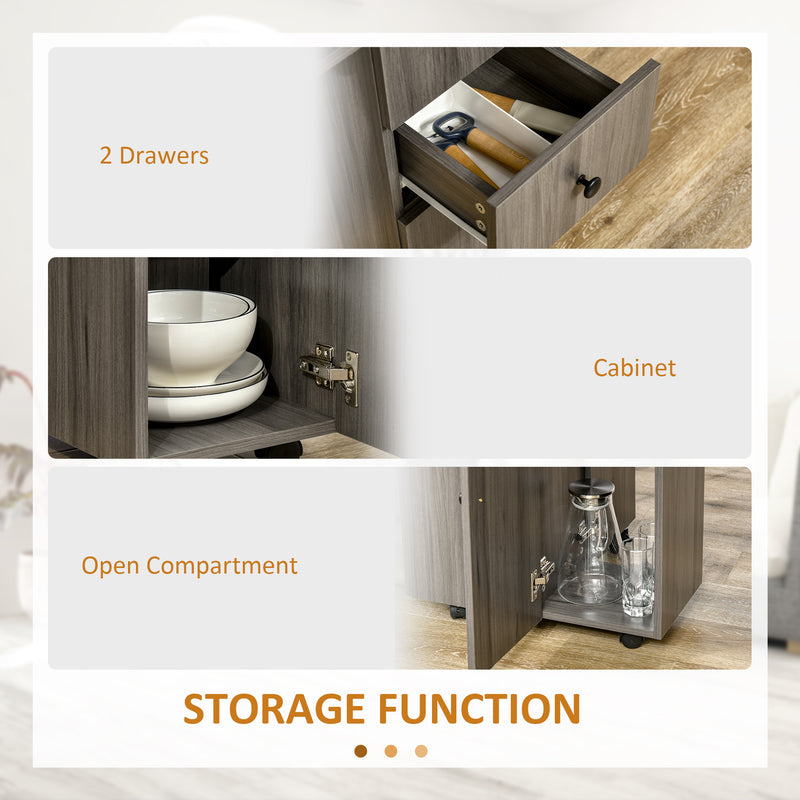 Drop Leaf Dining Table With Storage For 6 People Space Saving Design Grey