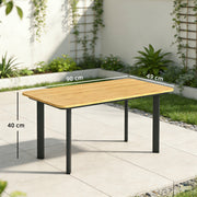 Outdoor Coffee Table for Garden or Patio with Weather-Resistant Easy-Clean Surface Brown Outsunny