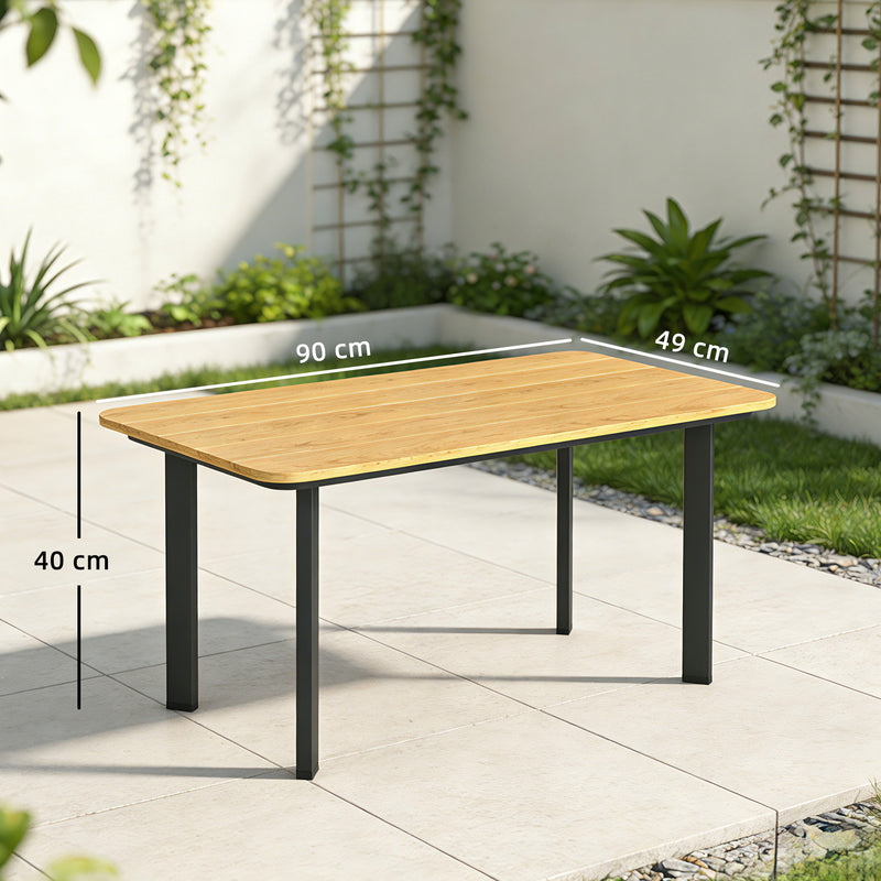 Outdoor Coffee Table for Garden or Patio with Weather-Resistant Easy-Clean Surface Brown Outsunny
