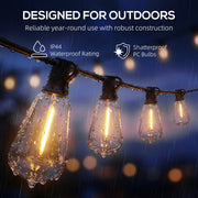 Curtain Lights for Indoor or Outdoor Gatherings with 50 Edison Bulbs Warm White Outsunny