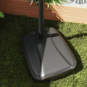 Dark Blue Cantilever Parasol with Weighted Base Square Hanging Umbrella with Crank Tilt by Outsunny