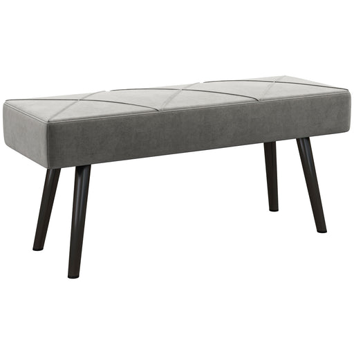 Upholstered End of Bed Bench with Steel Frame Ideal for Bedroom or Hallway, Grey