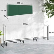 Heavy Duty Metal Firewood Rack with Waterproof Cover Ideal for Indoor Outdoor Use Dark Green