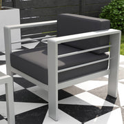 Image of a Grey Outsunny Garden Sofa Set With Table on a patio